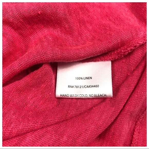 Eileen Fisher Pink Linen Oversized Tee Shirt Top Size Small - Picture 4 of 4